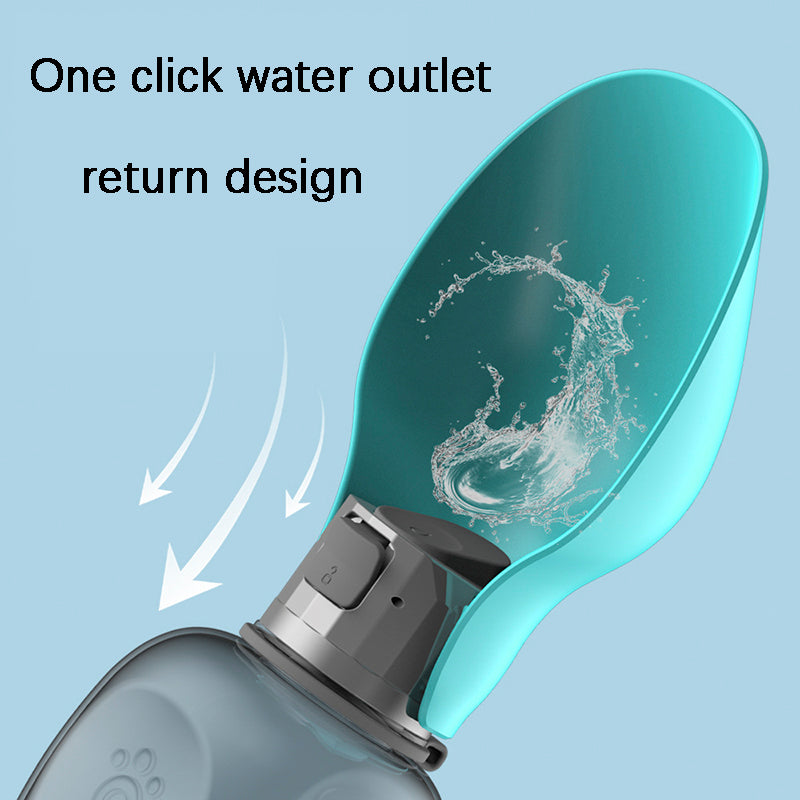 800ml Portable Dog Water Bottle – Leakproof Travel Pet Bottle with Foldable Bowl for Outdoor Walks & Hiking