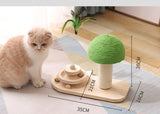 Cat Scratch Post with Sisal Balls – Wooden Cat Toy Tower for Scratching & Play