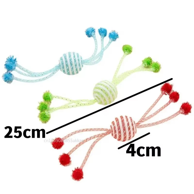 Interactive Cat Toy Set: Self-Hi Sticks, Ropes, and Bite-Resistant Wool Balls for Cats and Dogs