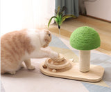Cat Scratch Post with Sisal Balls – Wooden Cat Toy Tower for Scratching & Play
