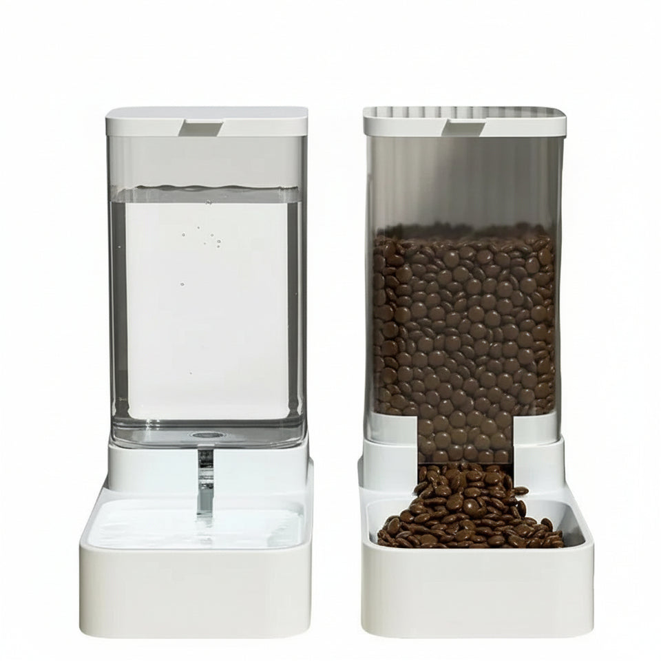 Automatic Cat & Dog Feeder and Water Dispenser – Large-Capacity Gravity Food Feeder & Waterer for Small and Large Pets