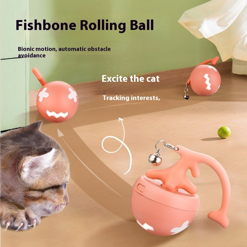 Smart Interactive Cat Toy Ball – USB Rechargeable Moving Self-Play Ball