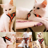 Cat Harness Vest Walking Lead Leash for Puppy Dogs Collar Polyester Adjustable Mesh Dog Harness for Small Medium Pet Accessories