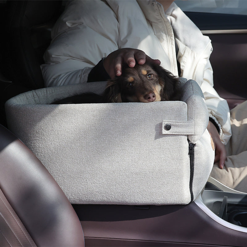 Portable Dog Car Seat Bed – Safety Travel Carrier for Small Dogs & Cats, Non-Slip & Breathable Pet Car Bed
