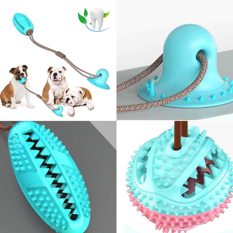 Dog Suction Cup Tug Toy – Interactive Chew Ball for Teeth Cleaning & Play