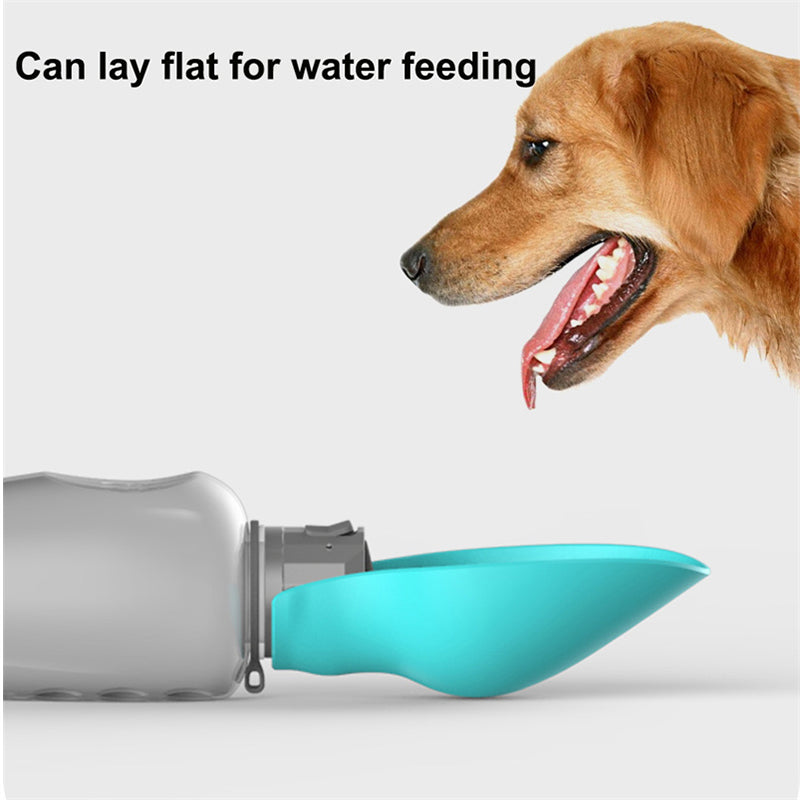 800ml Portable Dog Water Bottle – Leakproof Travel Pet Bottle with Foldable Bowl for Outdoor Walks & Hiking