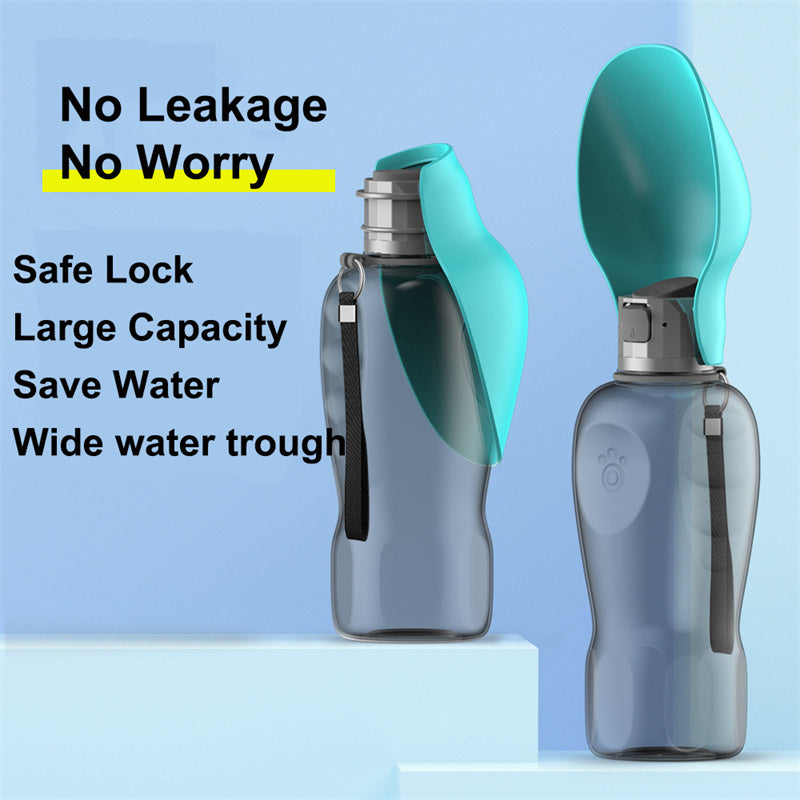 800ml Portable Dog Water Bottle – Leakproof Travel Pet Bottle with Foldable Bowl for Outdoor Walks & Hiking