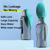 800ml Portable Dog Water Bottle – Leakproof Travel Pet Bottle with Foldable Bowl for Outdoor Walks & Hiking