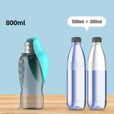 800ml Portable Dog Water Bottle – Leakproof Travel Pet Bottle with Foldable Bowl for Outdoor Walks & Hiking