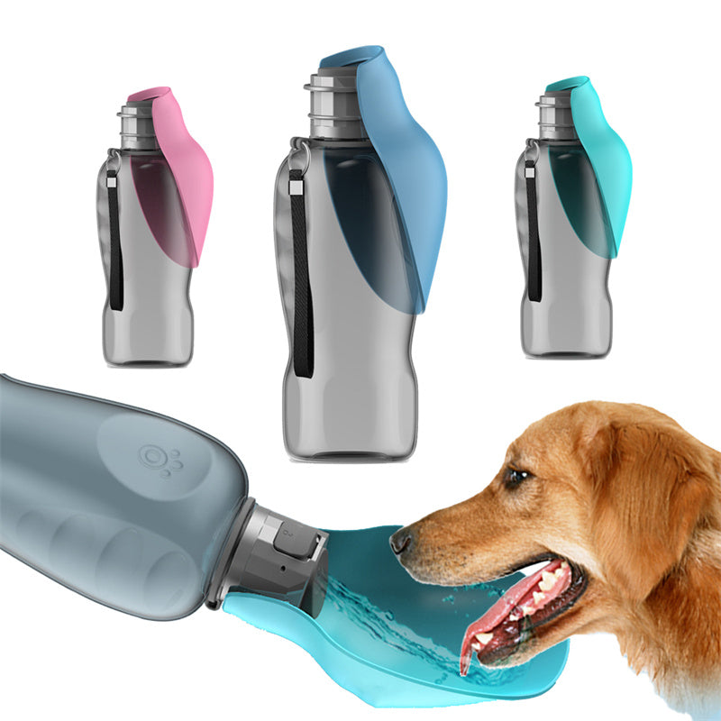 800ml Portable Dog Water Bottle – Leakproof Travel Pet Bottle with Foldable Bowl for Outdoor Walks & Hiking